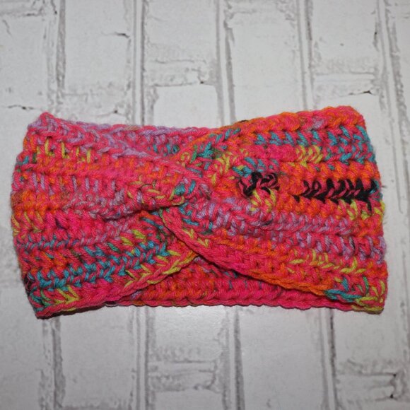 💖🌈 Colorful + Pink Crochet Headband – Handmade · One Size - Picture 1 of 3